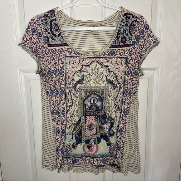 Lucky Brand boho elephant tshirt small - Picture 1 of 7